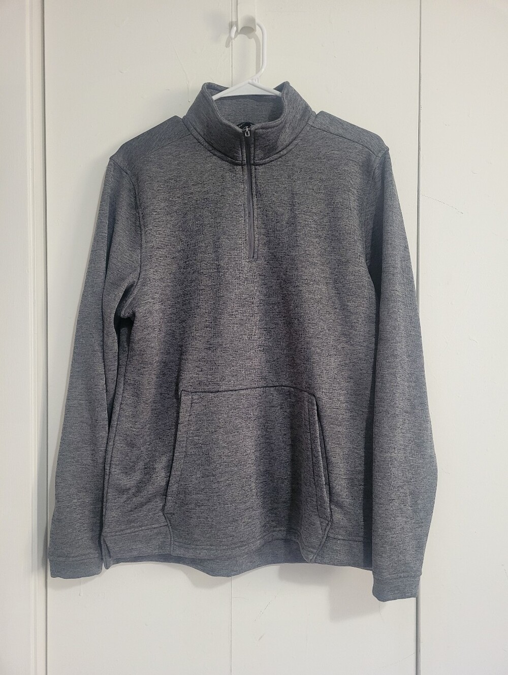 Men's Quarter-Zip Fleece Pullover Sweater - Gray